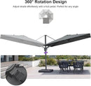 PURPLE LEAF 10' X 6.5' Left-right Tilting Outdoor Patio Umbrella Swivel Offset Cantilever Heavy Duty Rectangle Aluminum Umbrella with UV Resistant for Deck Pool Patio Backyard, Graphite Grey by GreenHaven Gardens