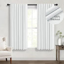 White Black Out Curtains 54 Inch Long 2 Panel Elegant Short Summer Curtains for Living Room Thermal Insulated Cotton Linen Blackout Drapes for 52-56 Inch Bay Window Country Chic Back Tab 52x54 Length by CozyNest Decor