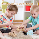 TOY Life Wooden Toys Cars, Montessori Toys for Babies 0-6-12 Months, Rattle Toy Cars for Toddlers 1-3, Christmas Wooden Baby Toys Gift 1 Year Old, Baby Boy Nursery Decor, 1 Year Old Boy Birthday Gift by TinyTreasures Baby Boutique