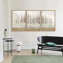 SIGNINART Large Pine Tree Framed Canvas Wall Art Set, Foggy Forest Landscape Wall Decor, Modern Beige Nature Artwork, Misty Forest Wall Painting for Living Room, Bedroom,Office 16 x24 x3 by CozyNest Decor