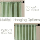 Joydeco Linen Curtains for Living Room,Light Filtering Rod Pocket Back Tab Semi Sheer Drapes Window Long Curtains 90 inches Long Sage Green by CozyNest Decor