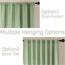 Joydeco Linen Curtains for Living Room,Light Filtering Rod Pocket Back Tab Semi Sheer Drapes Window Long Curtains 63 inches Long Sage Green by CozyNest Decor