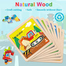 Wooden Puzzles for Toddlers 2-4, 9 Pieces Vehicle Jigsaw Puzzles for Kids Ages 3-5, Toddler Toys for 2-4 Preschool Learning Activities, Learning & Educational Toys, Gifts for Boys, Girls by TinyTreasures Baby Boutique
