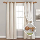 2 Pack Wood Curtain Rods for Windows 28 to 48 Inch(2.3-4Ft),1 Inch Adjustable Curtain Rod,Heavy Duty Curtain Rods,Wooden Netted Texture Drapery Rods,Single Window Curtain Rod 18-45",Brown Wood by CozyNest Decor