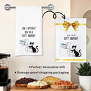 Cat Hand Towel, Funny Bathroom Kitchen Towels, Waffle Weave Microfiber Dish Cloth, Gift for Cat Lovers, Cute Kitty Tea Towel for Home by CozyNest Decor