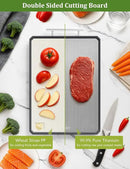 Titanium Cutting Boards for Kitchen, 2 in 1 Metal Cutting Board for Chopping Meat/Vegetables, Double Sided Pure Titanium&Wheat Straw PP Chopping Board, Food-Grade, Dishwasher Safe Large 16.3”×11-1 PC by CozyNest Decor