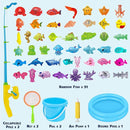 CozyBomB™ Magnetic Fishing Toys Game Set for Kids | Water Table Bathtub Kiddie Pool Party & Pole Rod Net, Plastic Floating Fish Toddler Color Ocean Sea Animals Birthday Age 3 4 5 6 Year by TinyTreasures Baby Boutique