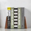 Muso Wood Book Ends, Thickened Wooden Bookends for Heavy Books, Creative Decorative Bookends for Shelves, Non-Skid Book Ends, Handmade Acacia Wood Bookends by CozyNest Decor