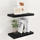 Fun Memories Black Floating Shelves 16 Inch Long, 9 Inch Deep Wall Shelf for Bathroom, 16 x 9 Floating Shelf for Living Room, Bedroom, Kitchen, Rustic Wood Shelves for Wall, Set of 2 by CozyNest Decor