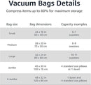 Amazon Basics Vacuum Compression Space Saving Storage Bags with Hand Pump for Clothes Packing, Jumbo, Clear, Pack of 6 by CozyNest Decor