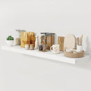Fun Memories White Floating Shelves 55 Inch Long, 12 Inch Deep Floating Shelves for Wall, 55 x 12 Large Wall Shelf for Fireplace Mantel, 2 Inch Thick Storage Shelves for Living Room, Bedroom, 1 Pack by CozyNest Decor