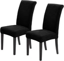 Joccun Chair Covers for Dining Room Set of 2,Dining Chair Slipcovers Stretch Dining Room Chair Covers Seat Protector,Washable Parsons Chair Cover for Home,Hotel,Banquet(Black,2 Pack) by CozyNest Decor