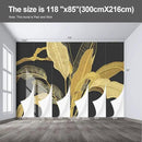 Gold Banana Leaf Wall murals Peel and Stick Wallpaper for Bedroom Living Room - 85"x118" by CozyNest Decor