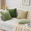 MIULEE Pack of 2 Christmas Pillow Covers 26x26 Inch Moss Green Farmhouse Decorative Throw Pillow Covers with Stitched Edge Soft Chenille Solid Dyed Couch Pillow Covers for Sofa Bed Living Room by CozyNest Decor