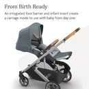 UPPAbaby Cruz V3 Stroller - from Birth + Car Seat Compatible - Full-Size, Reversible Seat - Infant Insert, Bug and Rain Shields Included - Callum (Stone Blue/Silver Frame/Sand Leather) by TinyTreasures Baby Boutique