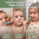 haakaa Training Toothbrush Set Oral Care Kit, Soft Silicone Toothbrush for Baby, Infants, Toddlers & Kids, Pea Green by TinyTreasures Baby Boutique