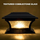 SIEDiNLAR Solar Post Lights Outdoor Glass LED Fence Cap Light 2 Modes for 4x4 5x5 6x6 Posts Deck Patio Garden Decoration Warm White/Cool White Lighting Black (4 Pack) by GreenHaven Gardens