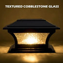 SIEDiNLAR Solar Post Lights Outdoor Glass LED Fence Cap Light 2 Modes for 4x4 5x5 6x6 Posts Deck Patio Garden Decoration Warm White/Cool White Lighting Black (2 Pack) by GreenHaven Gardens