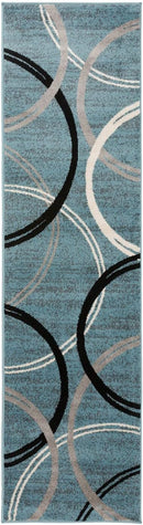 Rugshop Modern Wavy Circles Design Runner Rug 2' x 7' 2" Blue by TinyTreasures Baby Boutique