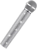 Sanwuta Fake Microphone Prop Sparkly Bling Rhinestones Plastic Play Microphone Pretend Glitter Bedazzled Mic for Cosplay Party Costume(Silver) by TinyTreasures Baby Boutique