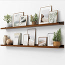 Picture Ledge Shelf, Floating Shelves Set of 2, Solid Pine Wood 72'' Long Large Nursery Book Shelves for Toys Storage, Kids Bookshelf for Living Room Bedroom Decor Books Photo Frames, Walnut by TinyTreasures Baby Boutique