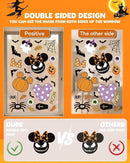 Halloween Window Clings - 9 Sheets 129 Pcs Cute Happy Halloween Window Decorations Indoor for Home Party Eyes Pumpkin Ghost Bats Stickers for Glass Double-Sided Removable Static Glass Decals by CozyNest Decor