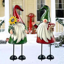 HONGLAND Metal Gnome Yard Art Outdoor Gnomes Garden Statue 18 Inch Gnome Figurine Decorative Stakes for Holiday Christmas Lawn Patio Yard Garden Decor-2 PCS by CozyNest Decor