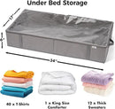 Closet Organizers and Storage - Maximize Space with Under Bed Storage Containers & Clothes Storage - Ideal Closet Organizer, Toy Storage Organizer & Underbed Storage (Grey, 4 Pack) by CozyNest Decor