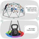 Hapfan 10 ft Climbing Dome Swing Set with Saucer Swing, Jungle Gym for Kids Outdoor Backyard, Supports 800lbs, Easy Asssembly, Rust-Resistant Outdoor Playset for Ages 3-8 8-12 (Green and Brown) by TinyTreasures Baby Boutique