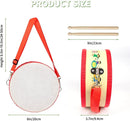 Kids Drum Set with Adjustable Strap: Toddler Musical Instrument for Ages 3-5, Wearable Drum Kit with Drumsticks, Educational Percussion Toy for Rhythm Music Development (Red) by TinyTreasures Baby Boutique