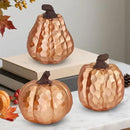 Large Pumpkin Decor Set of 3, Resin Pumpkins Thanksgiving Table Decor,5.9 Inch Faux Pumpkins Suitable for Fall Home Decor,Fall Table Decorations,Fall Mantel Decor (Gold) by CozyNest Decor