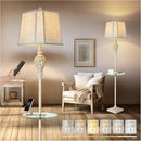 Rustic Floor Lamp, Living Room Lamps with Glass Tray, stepless diming Floor Lamp with Remote Control and USB A&C Charging Ports for Living Room Bedroom Office Smart Bulbs Included by CozyNest Decor