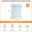 4 Piece Blue Small, Durable Organic Cotton Mesh Laundry Bag with Strong Zipper and Breathable Mesh, Delicate Laundry Bag for Underwear, Clothes, Pants and Socks by TinyTreasures Baby Boutique