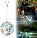VCUTEKA Solar Chandelier Outdoor, Hanging Mosaic SolarLights with Hook Up, Solar Garden Lantern Decor for Yard, Deck and Patio, White by GreenHaven Gardens