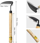 Japanese Weeding Sickle, Wide Blade Gardening Tools - Premium Quality Hand Hoes/Weeding Sickle Have Very Sharp Edge for Quick Work (Long Handle) by GreenHaven Gardens