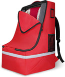 Car Seat Travel Bag for Airplane,Infant Seat Travel Bag with Shoulder Strap,Padded Car Seats Backpack with Reflective Stripes,Large Carseat Carrier Bag Travel Car Seat Cover, Red by TinyTreasures Baby Boutique