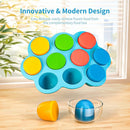 10 Cavities 2 OZ Portions Silicone Baby Food Freezer Tray with Lid, Baby Food Storage Containers,For freezing and storing Breast Milk,ice cube,Fruit Purees,leftovers(Blue) by TinyTreasures Baby Boutique