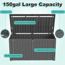 150Gal Outdoor Deck Box Waterproof, Lager Patio Storage Box Indoor and Outdoor Use, Lockable Resin Storage Bin for Patio Furniture Cushions Garden Tools, Package Delivery,UV Resistant-Black by CozyNest Decor