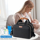 Breastmilk Cooler Bag with Ice Pack Fits 6 Baby Bottles Up to 9 Ounce, Compatible with Wearable Breast Pumps & Accessories-Black by TinyTreasures Baby Boutique