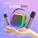 【2025 Newest】 Mini Karaoke Machine for Kids Girls & Boys - Portable Bluetooth Speaker with 2 Wireless Microphones - Kids Birthday Gifts for Ages 4-10 - Kids' Instrument Accessories - Space Gray by TinyTreasures Baby Boutique