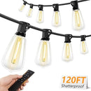 Brightever 120FT LED Outdoor String Lights with Remote, Patio Lights Outdoor Waterproof with 36+2 Shatterproof ST38 LED Bulbs, Dimmable Outside Hanging Light for Porch, Garden, Backyard, Cafe, 2700K by GreenHaven Gardens