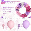 Amandir 175Pcs Pink and Purple Balloon Garland Arch Kit Butterfly Baby Shower Decorations for Girl, Lavender Purple Dusty Pink Balloon for Women Birthday Bridal Shower Wedding Party Supplies by CozyNest Decor