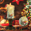 Christmas Flameless Candles, Flickering LED Candles with Timer, Snow Globe Candle Lights for Christmas Decorations by CozyNest Decor