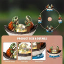 Solar Turtles Boating Garden Statue with Ball Light 5.5" Resin Turtle Figurines Outdoor Statues for Garden Patio Porch Yard Lawn Women Kids Men by GreenHaven Gardens