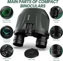 10-30x25 Small Compact Binoculars for Adults - WOZEL High Powered Zoom Binoculars for Bird Watching Hunting Hiking Travel Sports - Lightweight Binocular with Large & Bright Field of View for Kids by TinyTreasures Baby Boutique