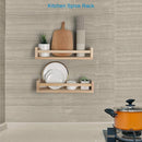 Nursery Floating Book Shelves for Kids Room, Kitchen Spice Rack, or Rustic Wall Mounted Shelves for Farmhouse Bathroom Decor (Natural Wood),Set of 2 by TinyTreasures Baby Boutique