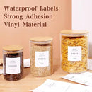 3 Pcs Glass Canisters with Airtight Bamboo Lids and 42 Kitchen Pantry Labels Preprinted - Clear Glass Flour and Sugar Storage Container Set - Large Glass Jars with Wood Lids(100 OZ/54 OZ/27 OZ) by CozyNest Decor
