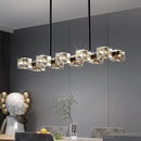 Dining Room Light Fixture,Modern Crystal Chandeleirs Semi Flush Mount Ceiling Light Fixture,Black Metal Crystal Pendant Light for Kitchen Island Farmhouse Dining Room,Living Room (10-Lights) by CozyNest Decor