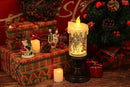 Eldnacele Christmas Snow Globe Candle Battery Operated Lighted Flameless Candles Light Swirling Water Glittering Spinning Candles for Home Decoration(Snowmen Family) by CozyNest Decor