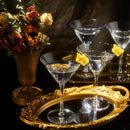 Crystal Martini Glass Set Of 4 10OZ Classic Luxury Cocktail With Bar Spoon Olive Picks Premium Hand by The Wine Savant